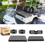 10L0L Golf Cart Front Rear Seat Covers for Yamaha G2 G8 G9 G11 G14 G16 G20 G19 G21 G22, Club Car DS pre-2000, Tomberlin Emerge, Made w/ 3D Air Mesh Polyester Fabric Breathable Washable -Grey
