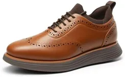 Bruno Marc Men's MaxFlex Dress Sneakers Oxfords Casual Wingtip Brogue Shoes,Size 11,Light Brown/Coffee,SBOX2326M