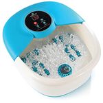 Foot Spa Massager with Heat, 14 Rollers in Foot Shape - 5 in 1 Foot Bath Massager Includes Adjustable Heating, Bubbles, Vibration, Pumice Stone, Mini Massage Points - for Tired Feet, & Stress Relief