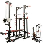 NOVIAN FITNESS - Home Gym ABS Tower Titan X - 20 in 1 Multifunction Workout Bench with LAT Pulldown -J -Hook Dip Station, pullupbar , Home Gym Setup ( Loading Capacity 500KG )