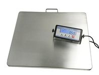 Digital Extra Large Platform 22 inch x 18 inch Stainless Steel 400lb Heavy Duty Digital Postal Shipping Scale, Powered by Batteries AC Adapter Floor Bench Office Weight Weighing