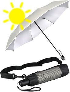 iX-brella City Trekking Sonnen-Regenschirm mit extra langem Stock mit UV- und Hitzeschutz - Silver Coating - Stone