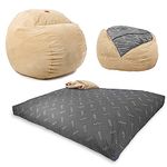 CordaRoy's Bean Bag Chair, Corduroy Convertible Chair Folds from Bean Bag to Bed, As Seen on Shark Tank- Khaki, Full Size