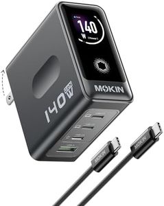 MacBook Charger, 140W USB C Charger Block, 4-Port GaN PD3.1 PPS, Multi-Device Fast Charging, Laptop Wall Charger Power Adapter, Touch Screen Smart Display for MacBook Pro/Air, iPhone 17/16, iPad