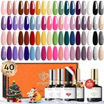 Modelones Gel Nail Polish 36 Colors All Seasons Holiday Gel Polish with Glossy & Matte Top Coat Base Coat Starter Kit Soak Off U V Gel Nail Kit Nail Art Starter Kit Beauty Gifts Set Box