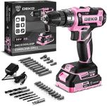 Power Drill Cordless: DEKOPRO Pink Cordless Drill 20V Electric Power Drill Set Tool for Women Drills Cordless with Battery and Charger Drill Driver 20 Volt Drill Driver Kit