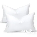 zibroges Goose Feather Bed Pillow - Hotel Down Pillows Queen Size Set of 2, Soft 600 Thread Count Cotton Cover, Fluffy Support Surround Fill Polyester for Back, Stomach, Side Sleepers