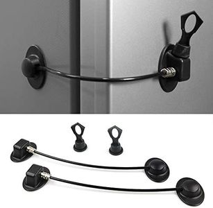 Z&C 2 Pack Refrigerator Lock with Magnetic, Child Safety Locks, Fridge Freezer Door Lock, for Cabinet Drawer, Convenient - Black