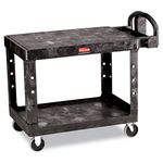 Rubbermaid FG452500BLA Commercial Structural Resin Service Cart, 2 Shelves, Black, 2000-Pound Capacity, 33-1/3-Inch Height, 43-7/8-Inch Length X 25-7/8-Inch Width