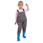 Tinarying Baby Girl Romper Kids Boys Girls Chest Waders Youth Fishing Waders For Toddler Children Water Proof Hunt & Fishing Waders With Boots (Grey, 11-12 Years)