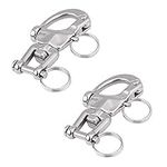 Snowtain 2Pcs Swivel Snap Anchor Shackle Rigging,Quick Release Shackle Boat,Snap Swivel Shackle, 304 Stainless Steel Quick Release Eye Bail for Sailboat Spinnaker Halyard(70mm)