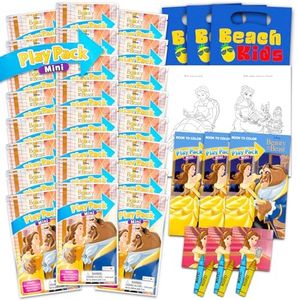 Disney Beauty and the Beast Birthday Party Favors Set - Bundle with 24 Beauty and the Beast Play Packs | Mini Coloring Books, Stickers, and More for Goodie Bags (Princess Belle Party Supplies)