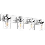 Aipsun Bathroom Vanity Light Farmhouse 4 Light Chrome Vanity Lighting Fixtures with Clear Glass Shade(Exclude Bulb)