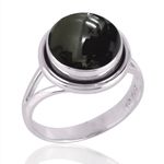 Fine Sterling Silver Ring For Womens Natural Black Onyx Ring Sterling Silver Statement Ring Bezel Set Gemstone Ring