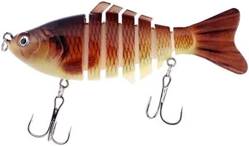 Hunting Hobby® Fishing Baits, 6 Segments Lifelike Multi- Jointed Swimbait, Hight Quality Hard Bait Fishing Hooks with High Carbon Steel Tackle (10cm/15g)-(Assorted Colour)