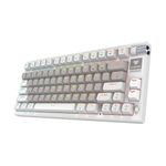 EvoFox Ronin Mechanical Keyboards Wireless (BT+2.4GHz+Wired), 9 Layer Structure, Gasket Mount, 75% Layout, 2 Layer Sound Dampening Red Switches, Per-Key RGB, 1000Hz, Windows Software - White