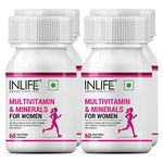 INLIFE Multivitamin for Women with Biotin, Vitamin D, Calcium, & Minerals for Energy, Hair, Skin, Nails, Bone - 60 Veg Capsules (Women) (Pack of 4, 240)