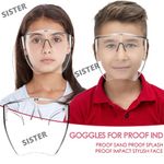 FREE 3 KIDS N95 MASK | SISTER (PACK OF 3) Clear Face Mask Shield, Kids Full Face Protective Shield Visor, Transparent Visible Mask, Protection Full Face Anti Fog Anti Droplet Dust, Transparent, Adjustable, Reusable