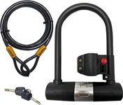 D Lock - Bike Locks - Electric Scooter Lock - 1.8m Cable - Bicycle Lock - Bike+Lock - Cycling Locks - Bike Locks High Security - D locks for Bicycles