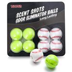 Deodorizer Balls for Sneaker, Shoe Odor Eliminator, Odor Eaters for Shoes, Laundry Odor Eliminator, for Gym Bag, Locker & Drawer, 4 Pairs, White Green