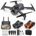 Drone with Dual 4K Camera for Adults | WiFi FPV RC Quadcopter with 1 Batteries | Live Video, Altitude Hold, 360° Flip, Headless Mode, One Key Takeoff & Carry Case DN6