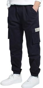 TLAENSON Boys Cargo Joggers Pants Casual Jogging Trousers Bottom for Kids Navy Size 150/10-11 Years