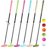 Wettarn 6 Set Golf Putters for Men and Women Two Way Mini Golf Putter with 6 Golf Balls Kids Putter Bulk for Right or Left Handed Golfers Adjustable Length Golf Clubs Set (Classic Color)