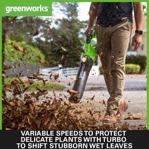 Greenworks 40V Cordless Leaf Blower – Lightweight, Battery Powered