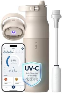 LARQ PureVis 2 Self Cleaning Water Bottle - UV Water Purifier with Filter Straw, Smart App Hydration Tracking, Insulated Stainless Steel - Mojave Dune, 23 Oz