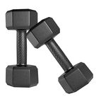 Amazon Brand - Symactive Pvc 6 Kg Fixed Dumbbells Set For Full Body Workout (Set Of 2, 3 Kg)