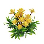 Foodie Puppies 8.2inch Aquarium Plastic Plants Yellow Flower Tree/Plant - (Yellow Magnolia Plant) for Fish Tank Ornaments Freshwater & Saltwater Resin Base Décor Plastic Artificial Plants