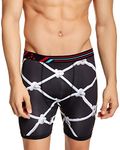 Balanced Tech Men's Active Sport Performance Boxer Briefs - Black White - Medium