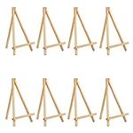 Belle Vous 8 Pack Wooden Tabletop Art Display Easel - 30cm/12 Inches - Small Natural Pine Wood Tripods for Displaying Canvas Paintings, Kids Arts & Crafts and Frames