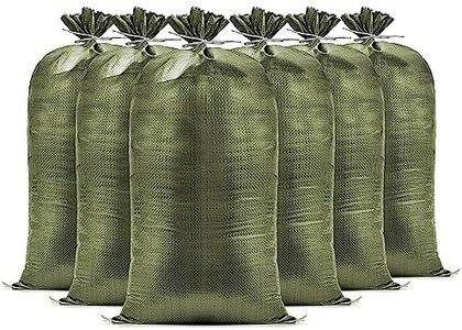 (Not Made in China) Heavy Duty Sand Bags for Flooding 500 pk, Empty W/Tie Strings, UV Protection for 1600 Hours, Flood Water Barrier Sandbags,14in x 26in, Sandbag for Weight, 50lb Capacity (500 Bags)