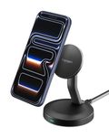 Spigen Essential 15W MagSafe Wireless Charger Stand [60W USB-C Cable Incl.] Magnetic Charging Station for iPhone 17 16 15 14 Pro Max 17e & MagSafe Cases for Samsung Galaxy S26 Ultra Plus, Pixel 10 10a