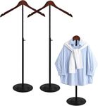 Adjustable Shoulder Stand Shirt Rack, T Shirt Display Stand for Shops (Black, Pack of 2)