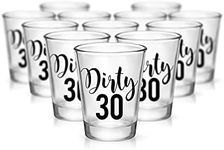 Dirty 30 Shot Glasses 30th Birthday Party Favors, Dirty Thirty Birthday Decorations for Her and Him, Reusable Drinking Cup, Set of 12 Party Favor Dirty 30 Birthday Gifts for Men or Women, 1.75 oz