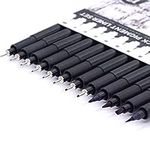 Set of 12 Micro Pens, Fineliner Ink