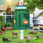 Outdoor Cat Repeller, 360° Solar Ultrasonic Animal Repellent with Motion Sensor & LED Flashing Light, Fox Deterrent 5 Modes Adjustable Waterproof Dog Rabbit Deer Squirrel Cat Scarer for Garden Yard