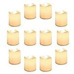 Yeahmart Pack of 12 Realistic and Bright Led Candle Lights, Battery Operated LED Tealights, Flameless Tea Lights with Warm White Bulb Light for Wedding, Table, Gift, Outdoor