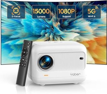 [Electric Focus] Mini Projector, YABER E1 15000 Lumen Portable Projector with WiFi 6 and Bluetooth 5.2 1080P Support, �±40° Keystone Correction, Home Outdoor Projector for Smartphone/TV Stick/HDMI/PS5