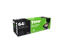 Toter 64 Gal. Trash Can Bags-10 Bag Roll, 64 Gallon, Black, 10 Count