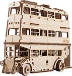 UGEARS Harry Potter Knight Bus - 3D Wooden Puzzles for Adults to Build - Wooden Bus Model Kits 3D Puzzles for Adults - Wooden Model Building DIY Craft Kit with Spring Motor and Transforming Shape