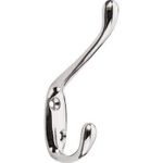 Decohooks Robe, Hat & Coat Hook - Polished Chrome - Door and Wall Mountable - Single - Fixings Included