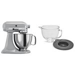 KitchenAid Artisan Series 5-Quart Tilt-Head Stand Mixer + 5 Quart Tilt-Head Glass Bowl With Measurement Markings & Lid