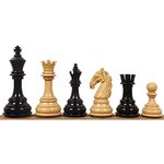 RoyalChessMall -4.6" Rare Columbian Triple Weighted Chess Pieces Only Set -Ebony Wood…