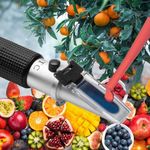 Labart Brix Refractometer with ATC, 0-32% with Certificate Portable Handheld Brix Tester for Measuring Sugar Content in Fruit, Refractometer with calibration fluid with Calibration Certificate