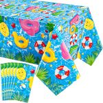 Thyle 6 Pcs Pool Party Tablecloth Plastic Summer Beach Table Cover 54 x 108 Inch Disposable Hawaiian Tablecloth Pool Party Decorations for Summer Ocean Beach Swimming Pool Birthday Party Supplies