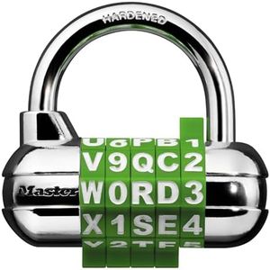 Master Lock 1534D Locker Lock Set Your Own Word Combination Padlock, 1 Pack, Assorted Colors