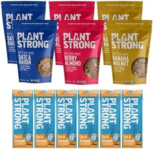 PLANTSTRONG Rip’s Big Bowl Cereal Variety Pack + Oat & Almond Milk Bundle – Organic Whole Grain Date-Sweetened Cereals & Whole Plant-Based Milk, Fortified, No Gums or Oils (12-Pack Total)